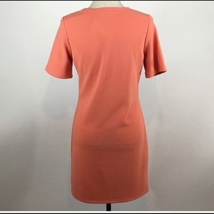 ELODIE Dress Size XL Ribbed Pattern Peachy Orange